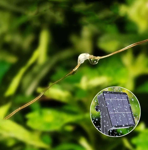 LED-Gartenlichterkette solarbetrieben, steckbar | 100 LEDs, 10 m | warmweiß | FLD-100LED-WW