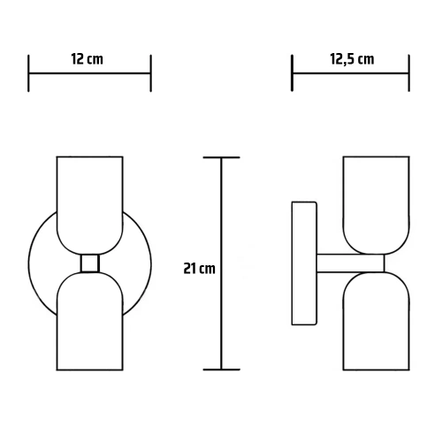 Zweifarbige Wandleuchte | Moderne Wandlampe | YG-W008-G+W