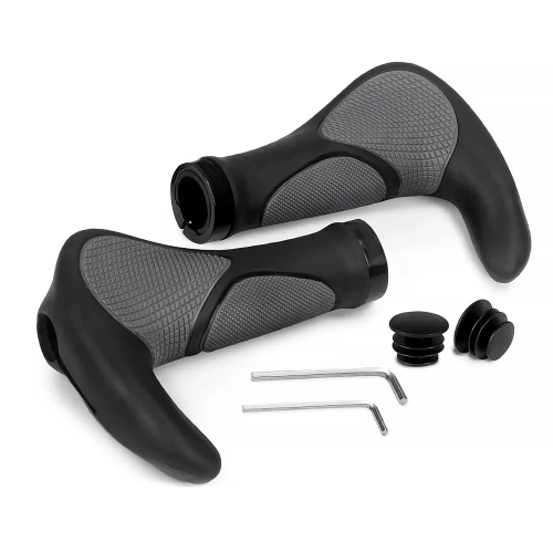 Fahrradgriffe ergonomisch mit Hörnchen | rutschfeste Lenkergriffe | MTB, Trekking | BHD-233-G
