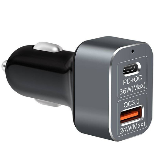 Autoladegerät mit schnellem Laden Power Delivery 3.0 und Quick Charge 3.0 | 60W | KP-2UC-Black