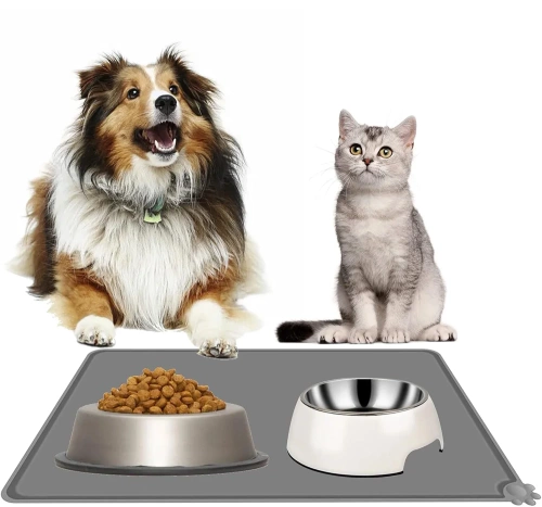 Futternapf-Unterlage | XL, wasserdichte Silikonmatte für Hunde und Katzen | MLG-5538