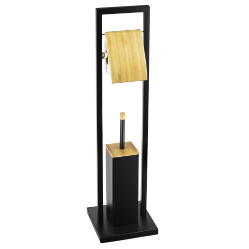 Badezimmer-Set 2-in-1 | WC-Bürste mit Toilettenpapierhalter und Papierständer | schwarz | GY-TB018-BLACK