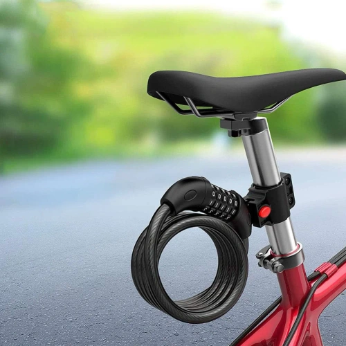 Fahrradschloss mit Zahlencode | Sicherheitskabel 100 cm | 5-stelliges Zahlenschloss | Diebstahlsicheres Stahlseil | BLC-566