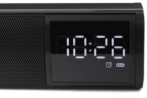 Kabelloser Bluetooth-Computer-Soundbar | Uhr, Wecker, AUX, TF | 2200mAh, 10W, 20Hz-20kHz | S8