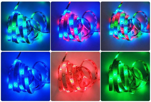 IP44 Wasserdichter RGB LED Streifen 5m | Farbwechsel LED Band mit IR Fernbedienung | Flexibel LED Lichtband für Beleuchtung von Haus