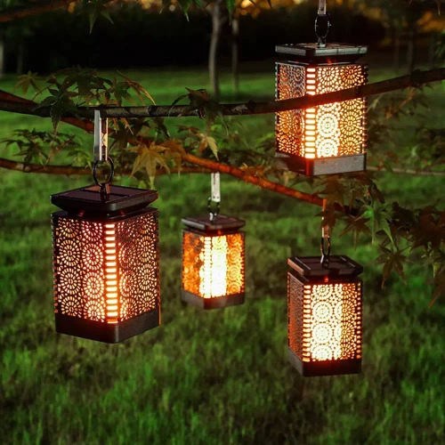 Garten Solar-LED-Laterne Fackel-Lampion Laterne | 17cm 600mAh Flammeneffekt | Solarlampe - Tischfackel SMF-12LED