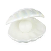 Keramik-LED-Lampe | Muschelförmige Nachtlichtlampe | Kabellose Tischlampe | BKD-140-WEISS
