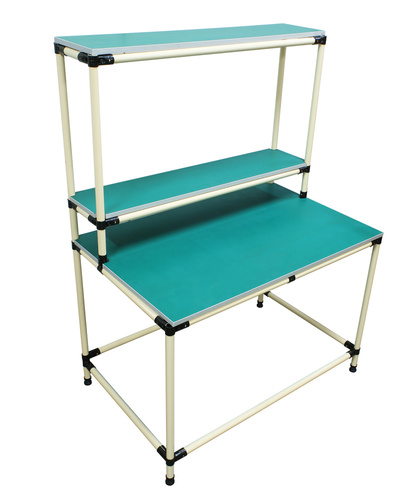 Packtisch für Lager | Arbeitsplatte + 2 Ablageböden