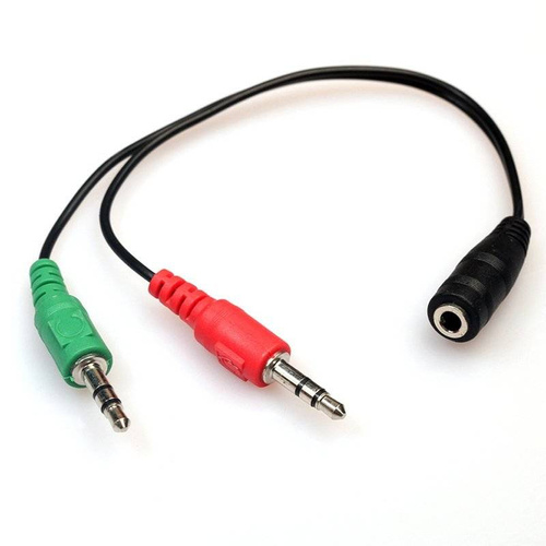 Mini JACK | Audio-Signal-Splitter für Mikrofon und Kopfhörer | AC-2-30CM-Black