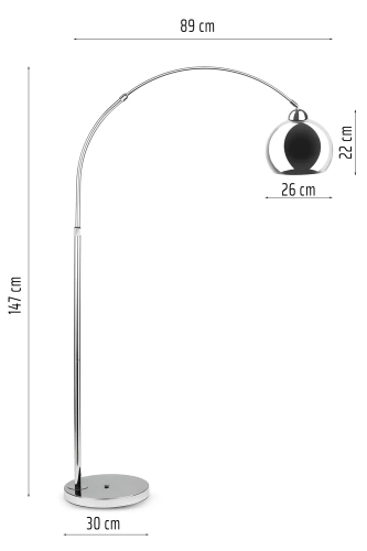 Silber Stehlampe | Moderne Beleuchtung | Metall Stehlampe | DYT-L170B
