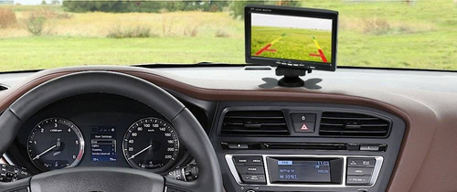 Rückfahrkamera-Set 2-in-1 | 12/24 V, Kamera mit 18 IR-LEDs, Monitor 7" LCD TFT mit Fernbedienung, AV RCA Kabel 10 m | PZ607 PZ470