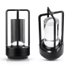 Camping-Tischlampe mit eingebautem 2000mAh Akku und Touchpanel | 3 Lichtfarben, dimmbar | Schwarz | HJA27