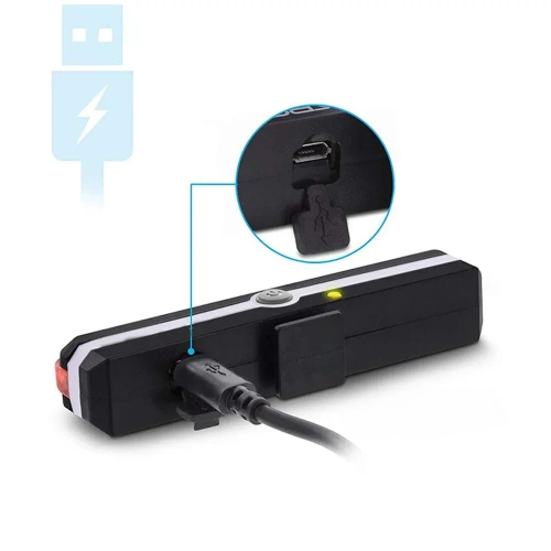 Leistungsstarkes COB 100lm Fahrradrücklicht | Fahrradlicht mit eingebautem Akku - USB wiederaufladbar | Leichtes Fahrradlicht 40g | BK-L2266