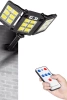 Garten Solar-LED-Lampe mit Bewegungs- und Dämmerungssensor IP65 | 3 verstellbare Panels | 360 LED-COB-Lampen | IR-Fernbedienung | LD-W786