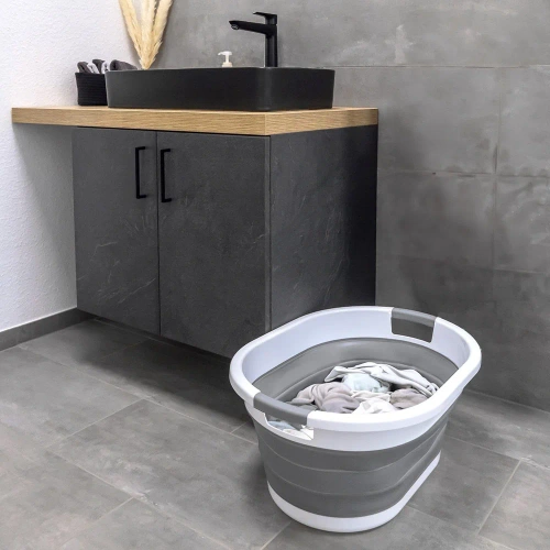 Faltbare Silikonschüssel | 40 l | grau | XJP-40L-GREY