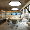 LED-Pendelleuchte | 120 W | vollflächiger Hexagon | aluminium | flimmerfrei CCD | Ø 120x6 cm | LPL-003