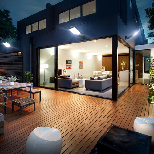 LED-Gartenleuchte mit Dämmerungs- und Bewegungssensor | IP65, 72 COB-LEDs, IR-Fernbedienung | LD-616B-72COB