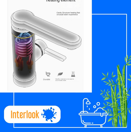 Elektrischer Durchlauferhitzer-Wasserhahn | temperaturregulierbar, optik aus verchromtem Aluminium | RX-011