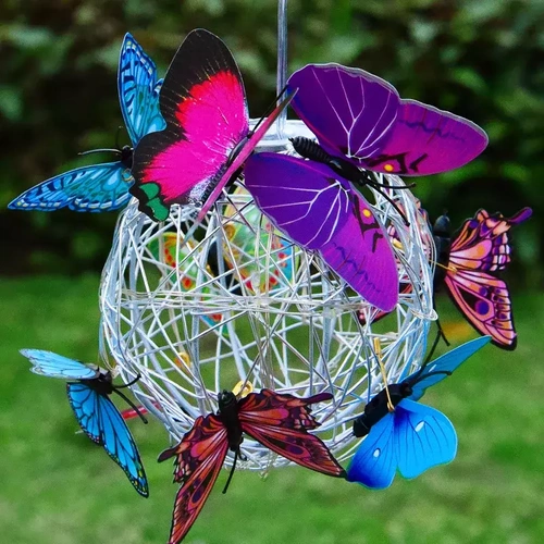 Solar-Gartenlampe LED Schmetterling Kugel hängend | 52 cm, 600 mAh | FLD-06-C