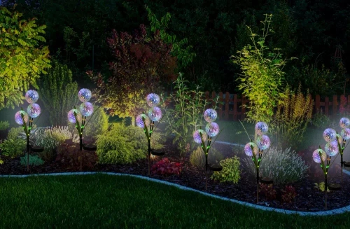 Sonnenblume Solar | Solar-LED-Gartenlampe Knoblauch Ziertrio | 70 cm, 600 mAh | FLD-03-C