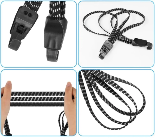 Elastischer 3-in-1 Gepäckgurt | Universelle Gepäckträgerbefestigung mit Haken | Robustes, langlebiges Gepäckträgergummi | SGXLS-68
