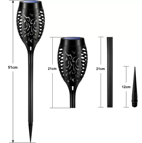 Solar-Fackel LED | Erdspießlampe 51 cm | 12 LED SMD 2835 | HYD-12LED