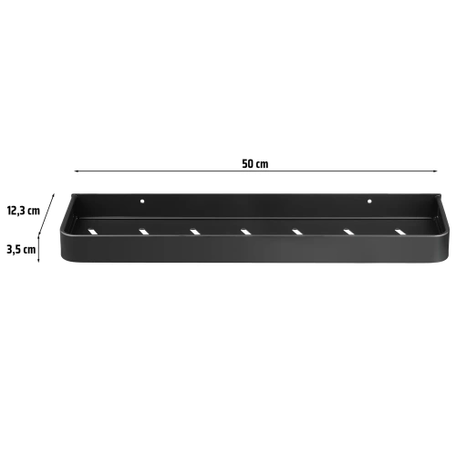 Badregal über dem Waschbecken | Länge 50 cm | Duschablage | Schwarz | BSU-L50CM-B