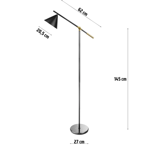 Stehleuchte mit verstellbarem Arm | E27-Fassung | schwarz | DYT-163-BLACK
