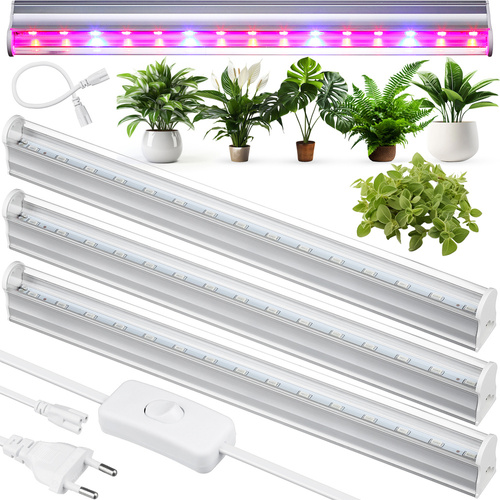 LED-Pflanzenleuchten Set | 3 Stück | 6 W | mit Netzkabel und Verbindungskabel | DG-T5-Whitel