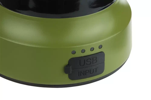 LED Campinglaterne im Retro-Stil mit Powerbank-Funktion | Stufenlose Helligkeits- und Farbregelung | 3000mAh, 20-260lm, 5-120h, IPX6 | Grün | MY-880