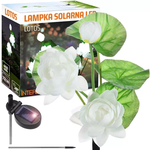 LED-Gartenleuchte Solarblume Lotos, Seerose | 72 cm, 600 mAh | weiß | FLD-25-WHITE