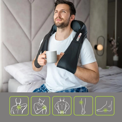 Nacken- und Schultermassagegerät | Wärmefunktion | RN-001-SCHWARZ
