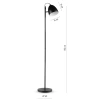 Metall Stehlampe | Modernes, stilvolles Beleuchtung für Wohnzimmer, Schlafzimmer | Schwarze Stehlampe mit Metallgestell | DYT-L145-BLACK