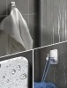 Silberner Kleiderhaken für Kleidung, Handtücher, Geschirrtücher | Selbstklebende Halterung für Küchenutensilien | BXG-4PCS-SILVER