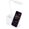 Smarte LED-Schreibtischlampe mit kabellosem Qi-Laden | 3-in-1-Schreibtischlampe mit Organizer und Ladegerät | Moderne Arbeitszimmerlampe mit Organizer | MD-K5-15W