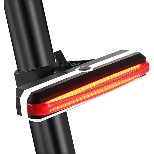 Leistungsstarkes COB 100lm Fahrradrücklicht | Fahrradlicht mit eingebautem Akku - USB wiederaufladbar | Leichtes Fahrradlicht 40g | BK-L2266