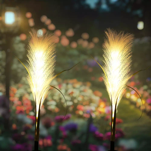 Solarblume | Solar-LED-Gartenlampe Pampasgras | 73 cm, 600 mAh | FLD-04-W