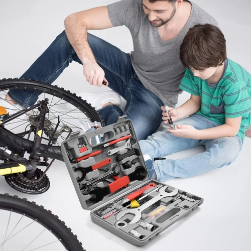 Großes Fahrradwerkzeugset im 44-teiligen Koffer | Profi-Werkzeugset aus Stahl | Universal-Servicewerkzeuge | FZ044-B