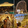 Solar-Girlande, Gartenleuchte zum Einstechen | 200 LED-Lampen, 20m | warmweiß | FLD-200LED-WW