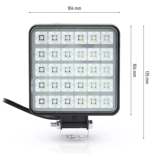 Quadratische LED-Arbeitsleuchte 45W SLIM | 30 CREE LED-Chips, IP67 | WL004-45W-25MM