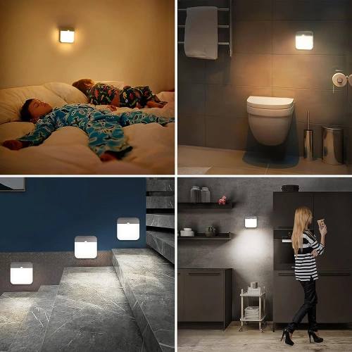 Möbelbeleuchtung mit Bewegungssensor | Kabellose Dämmerungssensorlampe | Magnetische Nachtlichtlampe mit integriertem Akku | C4765-WEISS
