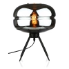 Stilvolle Nachttischlampe mit Glaslampenschirm | Moderne Glas-Tischlampe | BH-233-SCHWARZ