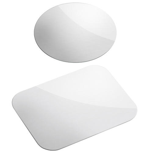 Magnetische Handyhalterung Metallplatten Set | 2 Stück (rund + rechteckig) | silber