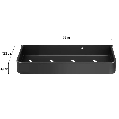 Badezimmerregal über dem Waschbecken | Duschablage | Schwarz | BSU-L30CM-B