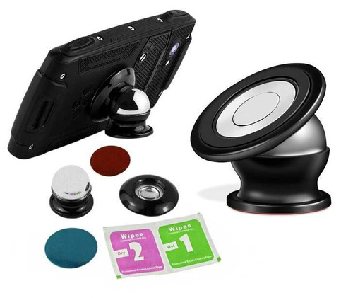Magnetischer Aluminiumhalter für Telefon / Tablet / Navigation | M047-Schwarz
