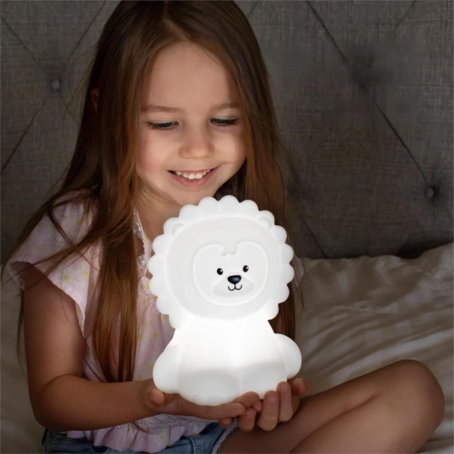 LED-Nachtlicht für Kinder mit Bluetooth-Lautsprecher Löwe | Silikon-Touch-USB-Nachtlicht für Kinder | JS-L8L-330