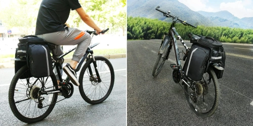 Wasserdichte Fahrradtasche für den Kofferraum 27L | Fahrradtasche mit Regenhülle und Reflektoren | Robuste 3-in-1 Fahrradtasche | ZTB-670