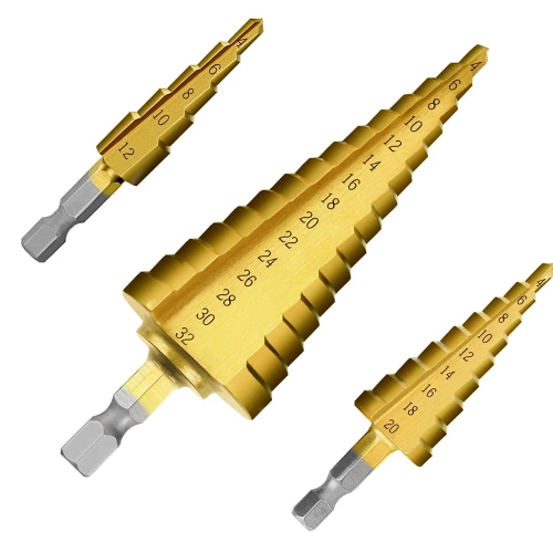 Set 3 Kegelbohrer | Stufenbohrer HSS | SDS-3PCS-GOLD