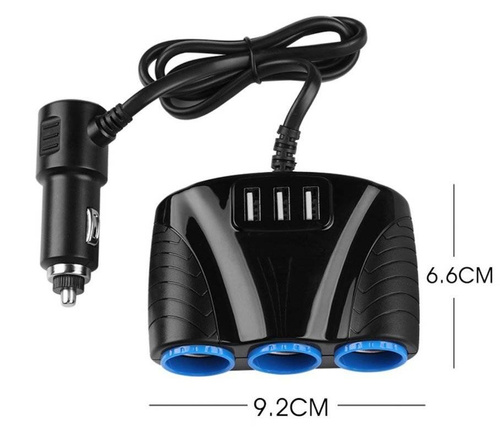 Zigarettenanzünder-Steckdose-Splitter 120W | 3 USB-Anschlüsse 3.1A | C08