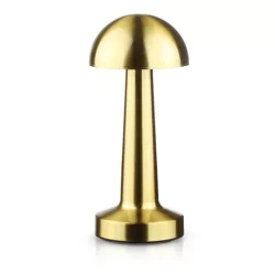 Kabelloses Tischlicht | Berührungsaktive Nachtlichtlampe mit einstellbarer Lichtfarbe | Pilz-USB-Lampe | HJA11-GOLD